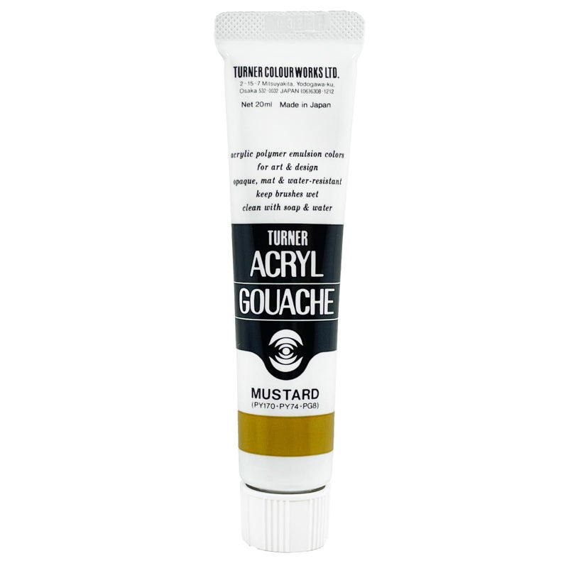 Turner Colour Works Acryl Gouache Artist Acrylic Paint - Single 20 ml Tube - Mustard - Image 1